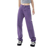 Vaqueros holgados de mujer violeta